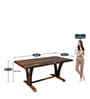 Mathis Sheesham Wood 6 Seater Dining Set in Vintage Black & Teak Finish with Bench