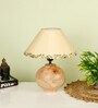 Black Shade With Brown Wooden Matka Handmade Table Lamp
