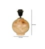 Beige Handpainted Shade With Natural Color Wooden Matka Handmade Table Lamp