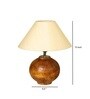 Beige Shade With Brown Wooden Matka Handmade Table Lamp