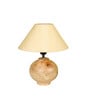 Beige Shade With Natural Color Wooden Matka Handmade Table Lamp