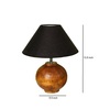 Black Shade With Brown Wooden Matka Handmade Table Lamp