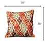 Matmee Red and Beige Printed Silk Blend Ikat 16 x 16 Inches Cushion Cover