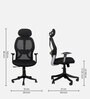 Matrix Breathable Mesh Ergonomic Chair in Black Colour with Headrest