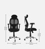 Matrix Breathable Mesh Ergonomic Chair in Black Colour with headrest