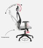 Matrix Breathable Mesh High Back Ergonomic Chair In Grey Colour With Headrest