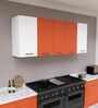 Matrix Engineered wood Wall Mounted Kitchen Cabinet (White & Orange)