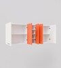 Matrix Engineered wood Wall Mounted Kitchen Cabinet (White & Orange)