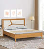 Matrix Queen Size Bed In Urban Teak & White Colour