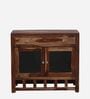 Ulyano Sheesham Wood Crockery Unit in Scratch Resistant Rustic Teak Finish
