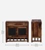 Ulyano Sheesham Wood Crockery Unit in Scratch Resistant Rustic Teak Finish