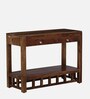 Ulyano Sheesham Wood Console Table In Scratch Resistant Rustic Teak Finish