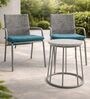 Matrix Wicker Outdoor Table & Chair Set In Dark Grey Finish