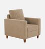 Matsu Fabric 1 Seater Sofa In Brown Colour