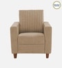 Matsu Fabric 1 Seater Sofa In Brown Colour