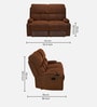 Matt 2 Seater Manual Recliner in Cocoa Colour with Cup Holder