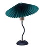 Twister Metal Table Lamp With Fabric Shade (Black & Green)