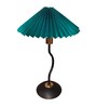 Twister Metal Table Lamp With Fabric Shade (Black & Green)