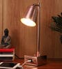 Short Rose Gold Adjustable Study Lamp With Metal Base