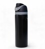 Black Matte Finish Stainless Steel Water Bottle with Flip Top Lid, 750 ml
