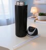Black Matte Finish Stainless Steel Water Bottle with Flip Top Lid, 750 ml