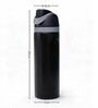 Black Matte Finish Stainless Steel Water Bottle with Flip Top Lid, 750 ml