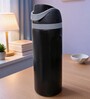 Black Matte Finish Stainless Steel Water Bottle with Flip Top Lid, 750 ml