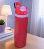 Red Matte Finish Stainless Steel Water Bottle with Flip Top Lid, 750 ml