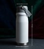 Matte Stainless Steel White Sports Vacuum Insulated Bottle with Handle Loop