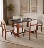 Mauren Acacia wood 4 seater Dinning Set in Natural Glazed finish