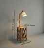 Maurice Wooden Shelf Floor Lamp with Wooden Shade & Brown Base