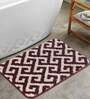 Mauve Traditional Polyester 28x20 Inches AntiSkid Bath Mat