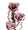 Mauve Faux Leather Rustic Blossom Harmony Pot With Flower
