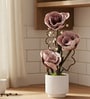 Mauve Faux Leather Rustic Blossom Harmony Pot With Flower
