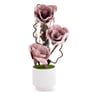 Mauve Faux Leather Rustic Blossom Harmony Pot With Flower