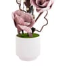 Mauve Faux Leather Rustic Blossom Harmony Pot With Flower