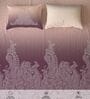 Mauve Floral 300 TC Cotton King Sized Bedsheet with 2 Pillow Covers