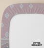 Mauve Floral 300 TC Cotton King Sized Fitted Bedsheet with 2 Pillow Covers
