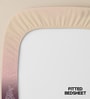 Mauve Floral 300 TC Cotton King Sized Fitted Bedsheet with 2 Pillow Covers