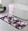 Mauve Floral Polyester AntiSkid Bathmat