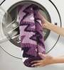 Mauve Geometric Polyester AntiSkid Bathmat
