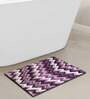 Mauve Geometric Polyester AntiSkid Bathmat
