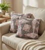 Mauve Polyester Geometric 16x16 inches Cushion Covers Set of 2