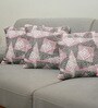Mauve Polyester Geometric 18x18 inches Cushion Covers Set of 3