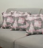 Mauve Polyester Geometric 20x20 inches Cushion Covers Set of 3