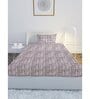 Mauve Geometric 120 TC Cotton Single Bedsheet with 1 Pillow Cover