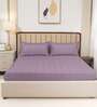 Mauve Solid 300 TC Cotton King Sized Bedsheet with 2 Pillow Covers