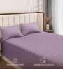 Mauve Solid 300 TC Cotton King Sized Bedsheet with 2 Pillow Covers