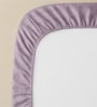 Mauve Solid 300 TC Cotton King Sized Fitted Bedsheet with 2 Pillow Covers