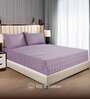 Mauve Solid 300 TC Cotton King Sized Fitted Bedsheet with 2 Pillow Covers